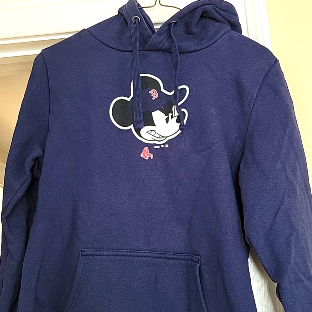 Boston Red Sox Mickey Mouse Hoodie Navy MLB Disney Juniors M